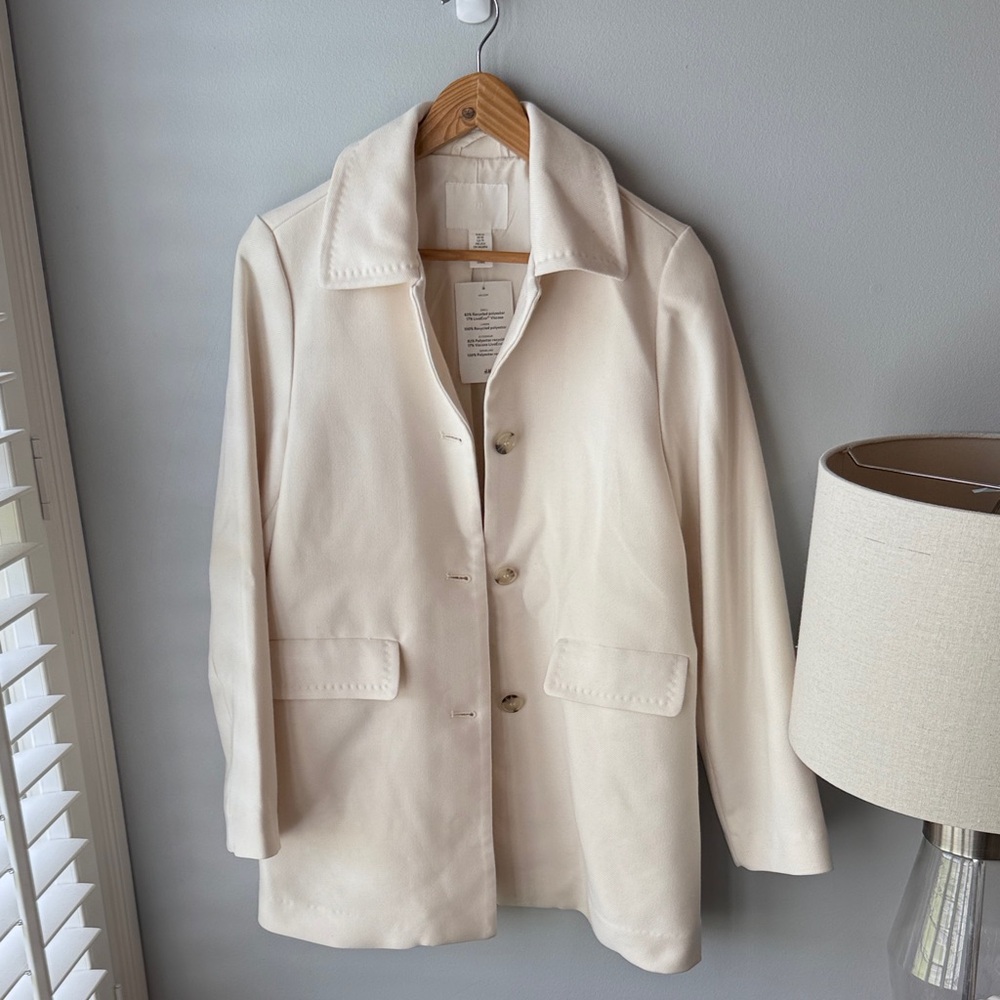 H&M A-line Cream Coat NWT - Picture 3 of 9